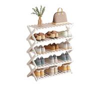 Zapatero plegable de bambú - Nizer vertical de 5 niveles para entrada, dormitorio y espacios pequeños, no requiere montaje, solución compacta de almacenamiento de zapatos para el hogar y el