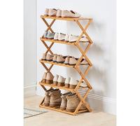 Zapatero plegable de bambú, organizador multifuncional independiente para pasillo, dormitorio y jardín, solución de almacenamiento que ahorra espacio para zapatos y accesorios