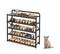 Zapatero plegable estrecho para ahorrar espacio para entrada, pasillo y armario, 50 x 90 cm de largo, 27 cm de profundidad, color negro, 5 niveles (70 x 86 cm, 70 x 86 cm)