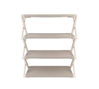 Zapatero plegable resistente que ahorra espacio para el hogar, pasillo y escalera, diseño de polipropileno marrón oscuro