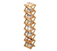Zapatero plegable - Soporte de almacenamiento vertical de 8 niveles, torre de calzado estrecha que ahorra espacio, estante de organización expandible instantáneo, unidad portátil de varios