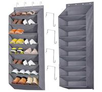 Zapatero Puerta,Zapatero Colgante,Organizador Zapatos Puerta,8 Capas Zapateros Detrás de la Puertas,Puede Colgar en la Puertas o en el Armario,Diseñado para Cualquier Sapateira Almacenamiento (Gris)