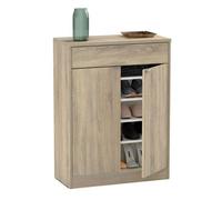 Zapatero recibidor multiestancia berlín en color blanco o roble cambrian con 1 cajón y 4 estantes 75x101x37 cm