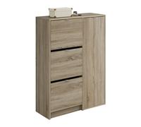 Zapatero recibidor multiestancia botero en color roble cambrian o blanco con 3 puertas y 2 estantes regiulables 122x85x37 cm