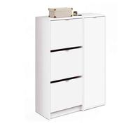 Zapatero recibidor multiestancia botero en color roble cambrian o blanco con 3 puertas y 2 estantes regiulables 122x85x37 cm