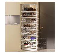 Zapatero retráctil de doble cara para armario móvil, estrecho, guías deslizantes, ahorro de espacio, estante de almacenamiento para zapatos, dimensiones 90 x 30 x 150,5 cm