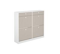 Zapatero sirena 4 puertas con 2 cajones blanco/gris 104,3x116,8x27 cm