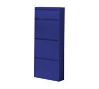 [en.casa] Zapatero de Pared Sokndal Organizador de Zapatos con 3 Puertas para 6 Pares y 1 Compartimento Pequeño Mueble de Calzados para Entrada Pasillo Metal 118 x 50 x 15 cm - Azul Noche