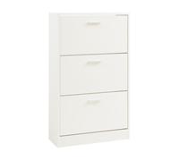 Zapatero sykkylven con 3 puertas 103x60x24 cm - blanco [en.casa]