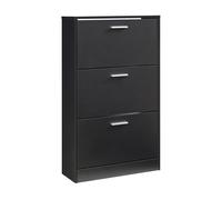 [en.casa] Armario Zapatero Sykkylven Organizador de Zapatos con 3 Puertas para 12 Pares Mueble Zapatero para Entrada Pasillo 103 x 60 x 24 cm - Negro
