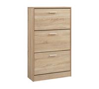 Zapatero sykkylven con 3 puertas 103x60x24 cm - roble sonoma [en.casa]