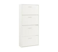 Zapatero sykkylven con 4 puertas 134x60x24 cm - blanco [en.casa]