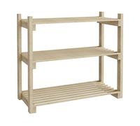 Zapatero them de 3 niveles madera de pino 60 x 68 x 30 cm natural [en.casa]
