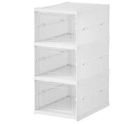 Zapatero transparente - Gabinete de almacenamiento plegable y apilable, soporte para zapatos de entrada a prueba de polvo con diseño modular, estantes transparentes gruesos para el hogar y el armario