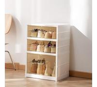 Zapatero transparente para ahorrar espacio, delgado, todo en uno, de plástico, modular para sala de estar y armario (tamaño: 44 x 34,5 x 66 cm)