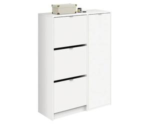 Zapatero Trevi (L x An x Al: 37 x 85 x 122 cm, Blanco, Número de compartimentos: 3 ud.)