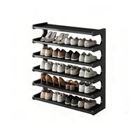 Zapatero Vertical De 2 A 6 Niveles, Estante De Zapatos De Bambú Que Ahorra Espacio, Organizador De Zapatos Recibidor De Pie, Estantería Para Zapatos En Espacios Pequeños(Black,70 cm/27.56 in(4 Tier))