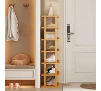 Zapatero vertical de 5/7/8 niveles, torre de zapatos alta para espacios pequeños, armario de madera para entrada, esquina y puerta, que ahorra espacio