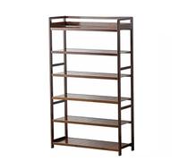 Zapatero vertical de bambú ajustable, estante de almacenamiento abierto para entrada, sala de estar, baño, diseño que ahorra espacio (marrón, 115 cm)