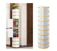 Zapatero vertical para espacios pequeños: nizador de zapatos giratorio de 360° para áreas estrechas, armario de almacenamiento de zapatos independiente, estantes compactos para zapatos para un uso