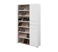 Zapatero vestidor imaginarium con luz led blanco y roble brooklyn 110 cm 33 cm