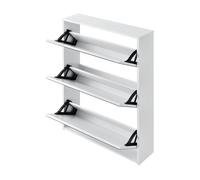 Zapatero vogar con espejo para 9 pares de zapatos aglomerado 103 x 63 x 17cm blanco [en.casa]