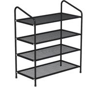 Zapatero y estante de almacenamiento de metal, organizador de 4 niveles para 12-15 pares de zapatos, perfecto para sala de estar, entrada, pasillo y guardarropa