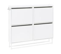 Zapatero ylitornio con patas rectangulares para 8 pares 92x100x19 cm - blanco [en.casa] 100 cm