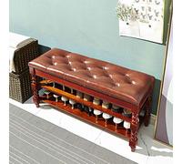 Zapatero, Zapatero de Almacenamiento de Madera Maciza Sentado a Prueba de Polvo para el hogar de 2 Capas, 60/80 / 100x35x48 (80 cm)