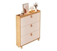 Zapatero Zapatero delgado con 3 cajones abatibles for entrada, gabinete de almacenamiento zapatos independiente, organizador moderno armario Gabinete de almacenamiento de zapatos(100x17x122cm)