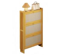 Zapateros Modernos,Zapatero Ratan Y Madera,Mueble Zapatero Estrecho Zapatero De Ratán Delgado para Pasillo para Entrada Recibidor Zapatero B,50CM