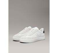 Calvin Klein Sneaker con Suela Cupsole Mujer Classic Low de Piel, Blanco (Bright White/Black), 39