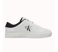 Calvin Klein Sneaker con suela cupsole Hombre de piel, Blanco (Bright White/Black), 43