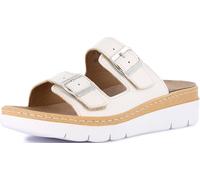 Zapatilla confort GRUNLAND-MOLL con doble hebilla ajustable, plantilla extraíble de piel Drysoft, suela moldeada y cuña de 4 cm.