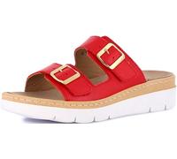 Zapatilla confort GRUNLAND-MOLL con doble hebilla ajustable, plantilla extraíble de piel Drysoft, suela moldeada y cuña de 4 cm.