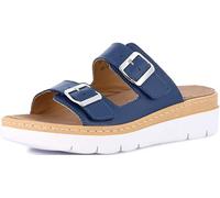 Zapatilla confort GRUNLAND-MOLL con doble hebilla ajustable, plantilla extraíble de piel Drysoft, suela moldeada y cuña de 4 cm.