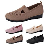 Zapatilla de caminar para mujer, ligera, cómoda, ortopédica, ligera, urbana, para mujer, zapatillas de deporte, transpirables, de gran tamaño, sin cordones, zapatillas de deporte, Negro , 43 EU