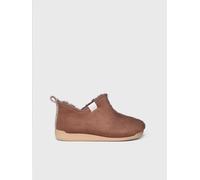 Zapatilla de casa abotinada para mujer en piel | MOSCU-BD 44 MARRON