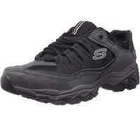 Zapatilla de deporte Skechers Sport Afterburn de espuma viscoelástica con cordones, Black, 15 4E US