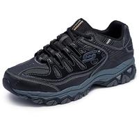 Zapatilla de deporte Skechers Sport Afterburn de espuma viscoelástica con cordones, Black, 15 4E US