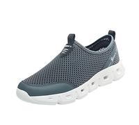 Zapatilla de deporte Without Tying Shoelace For Men Walkingschuhe Turnschuhe Atmungsaktiv StraßEnlaufschuhe üBergrößE Traillaufschuhe StoßDäMpfung Und RüCkprall Fitnessschuhe Outdoor-Sport, Gris