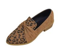 Zapatilla De Las Mujeres De Gran Tamaño De Punta Punta Tacón Bajo Zapatos Pequeños Femeninos Gruesos Con Un Taburete Arco Moda Le Fu Zapatos, marrón, 41 EU
