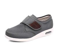 Zapatilla de plantilla de espuma viscoelástica, las personas mayores pueden regular los zapatos diabéticos, zapatos antideslizantes transpirables para papá gris_40, calzado diabético para interiores