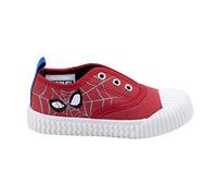 Zapatilla de Spiderman - Color Rojo - Talla 24 - Cierre con Elásticos - Zapatillas de Lona Infantiles con Suela y Puntera de PVC - Producto Original Diseñado en España