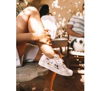 Zapatilla deportiva baja de mujer en algodón reciclado y bordados | GILDA-EJ 36 CRUDO