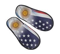 Zapatilla Interior Bandera De Argentina Y Estados Unidos Zapatillas De Estar Unisex Zapatillas De Casa Suaves Cálido Pantuflas Para Hotel Viaje Dormitorio M