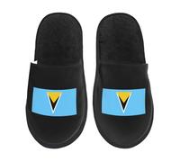 Zapatilla Interior Bandera De Santa Lucía Cálido Pantuflas Antideslizantes Invierno Cálido Zapatos Cómoda Zapatillas De Casa Para Hogar Dormitorio Viaje L