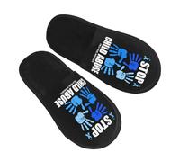 Zapatilla Interior Concienciación Sobre El Abuso Infantil Zapatillas De Estar Antideslizantes Zapatillas De Casa Suaves Invierno Cálido Zapatos Para Hogar Dormitorio Viaje L