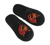Zapatilla Interior El Amor Del Dragón Zapatillas De Casa Suaves Cálido Pantuflas Unisex Invierno Cálido Zapatos Para Hotel Hogar Dormitorio L