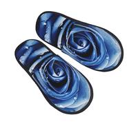 Zapatilla Interior Hermosa Ilustración De Una Azul Invierno Cálido Zapatos Antideslizantes Cálido Pantuflas Cómoda Zapatillas De Casa Para Hogar Hotel Dormitorio M